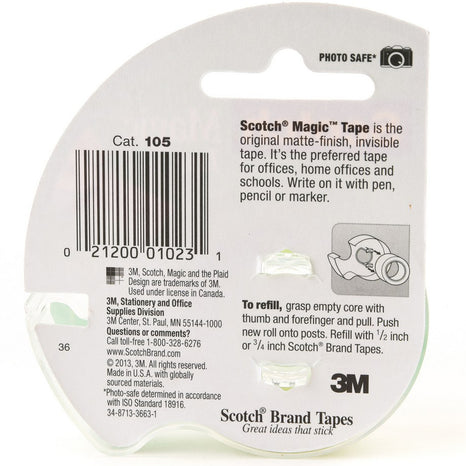 Scotch® 105 Magic™ Transparent Tape, 3/4 In X 300 In