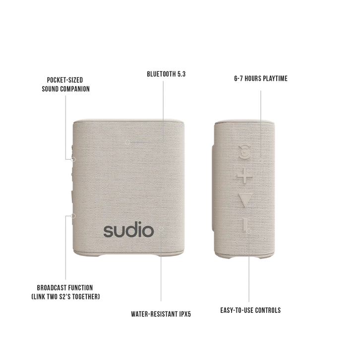 Sudio S2 Bluetooth Speaker  - Beige