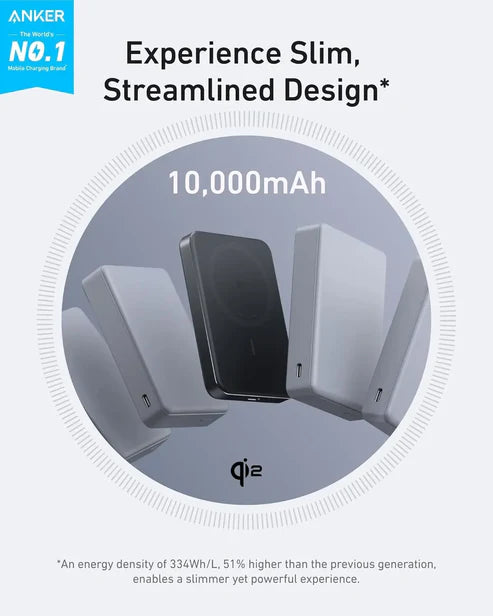Anker MagGo Ultra-Slim 10000mAh Qi2 Certified 15W Power Bank A1664 (Pink)