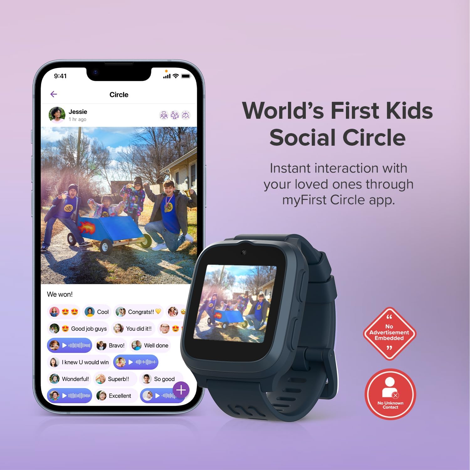 MyFirst Smartwatch Phone for Kids, Fone S3+ (Space Blue)
