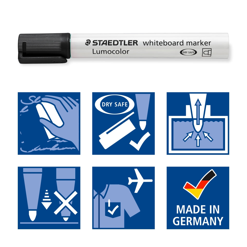 STAEDTLER LUMCOLOR WHTBOARD MARKR 351 BLACK
