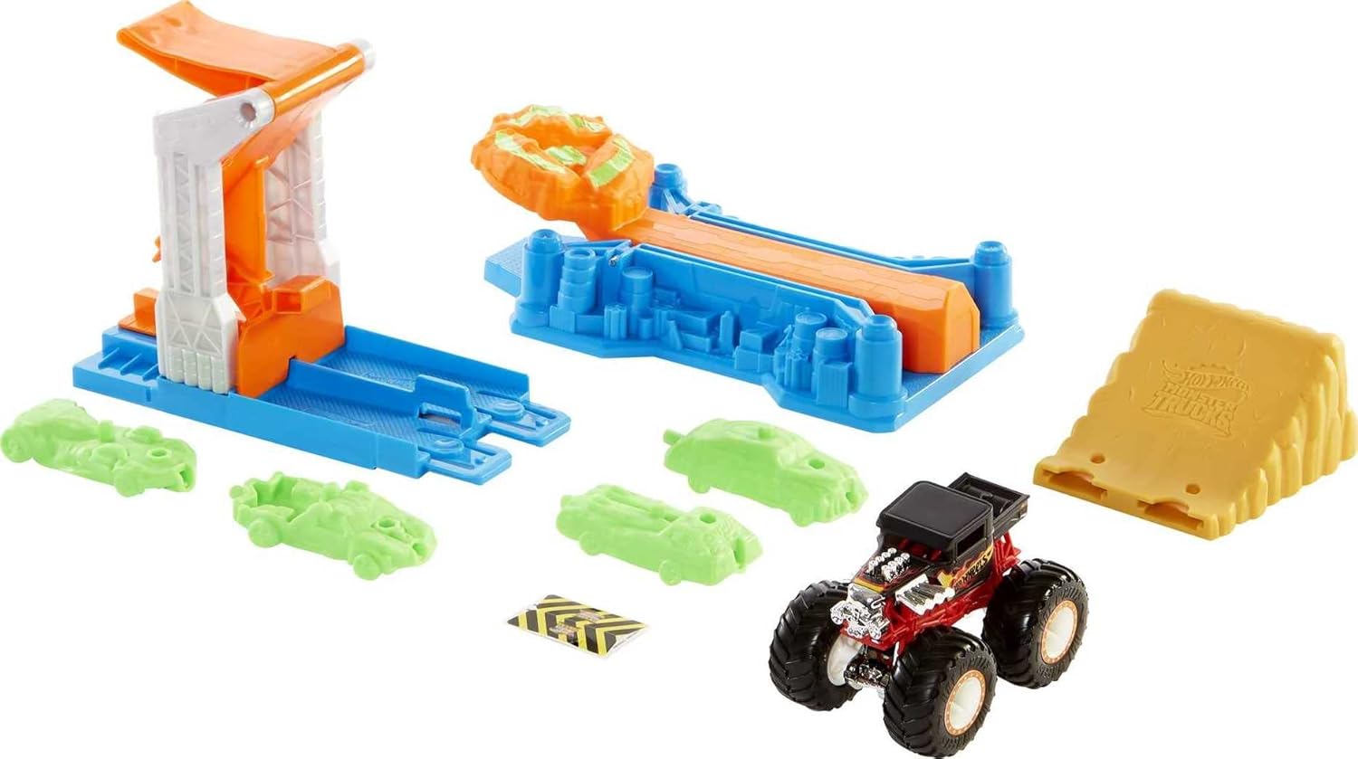 MATTEL HOT WHEELS MONSTER TRUCKS LAUNCH N BASH PLAYSET
