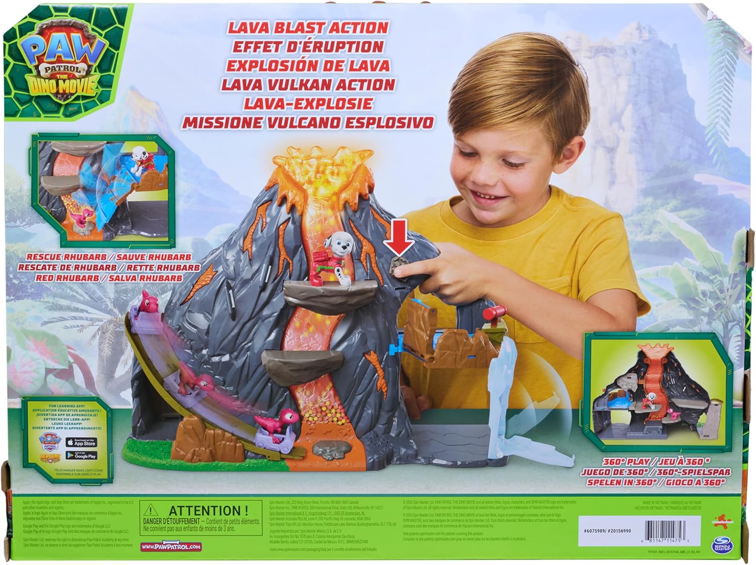 PAW PATROL THE DINO MOVIE SUPER LAVA BLAST VOLCANO PLAYSET