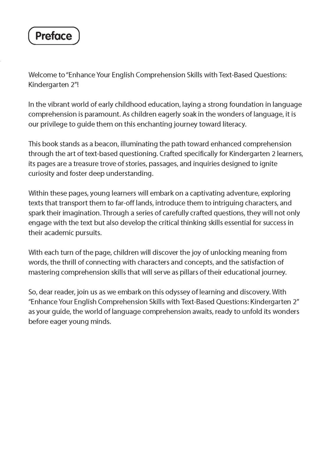 Enhance Your English Comprehension Skills With Text-Based Questions Kindergarten 2