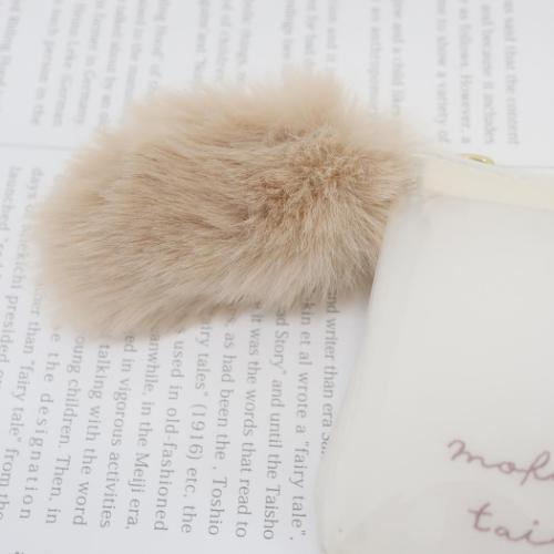 Pencil Bag With Fluffy Tail Charm