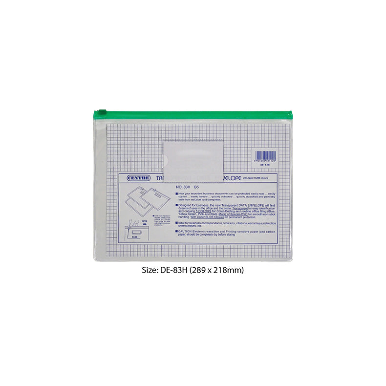 Centre Pvc Zip Bag  B5