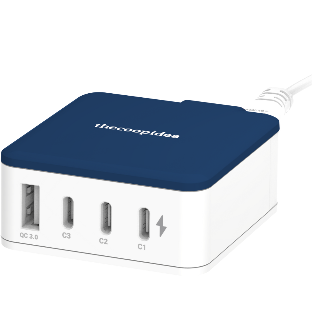 thecoopidea Mink Block GaN 45W PD Charging Station 3 TYPE-C Port & 1 USB-A Port - Navy