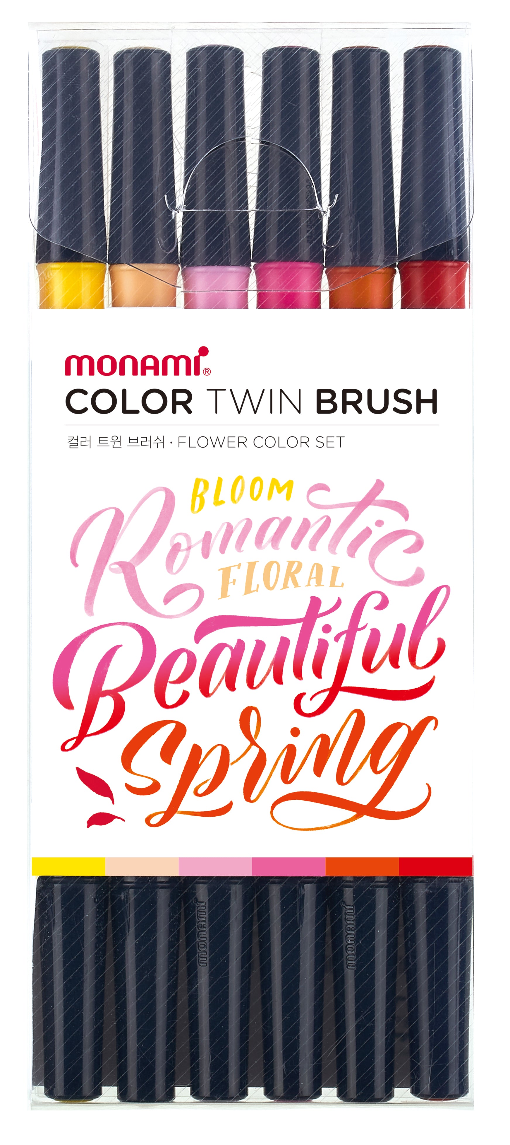 Monami Colour Twin Brush 6C Flower Pack