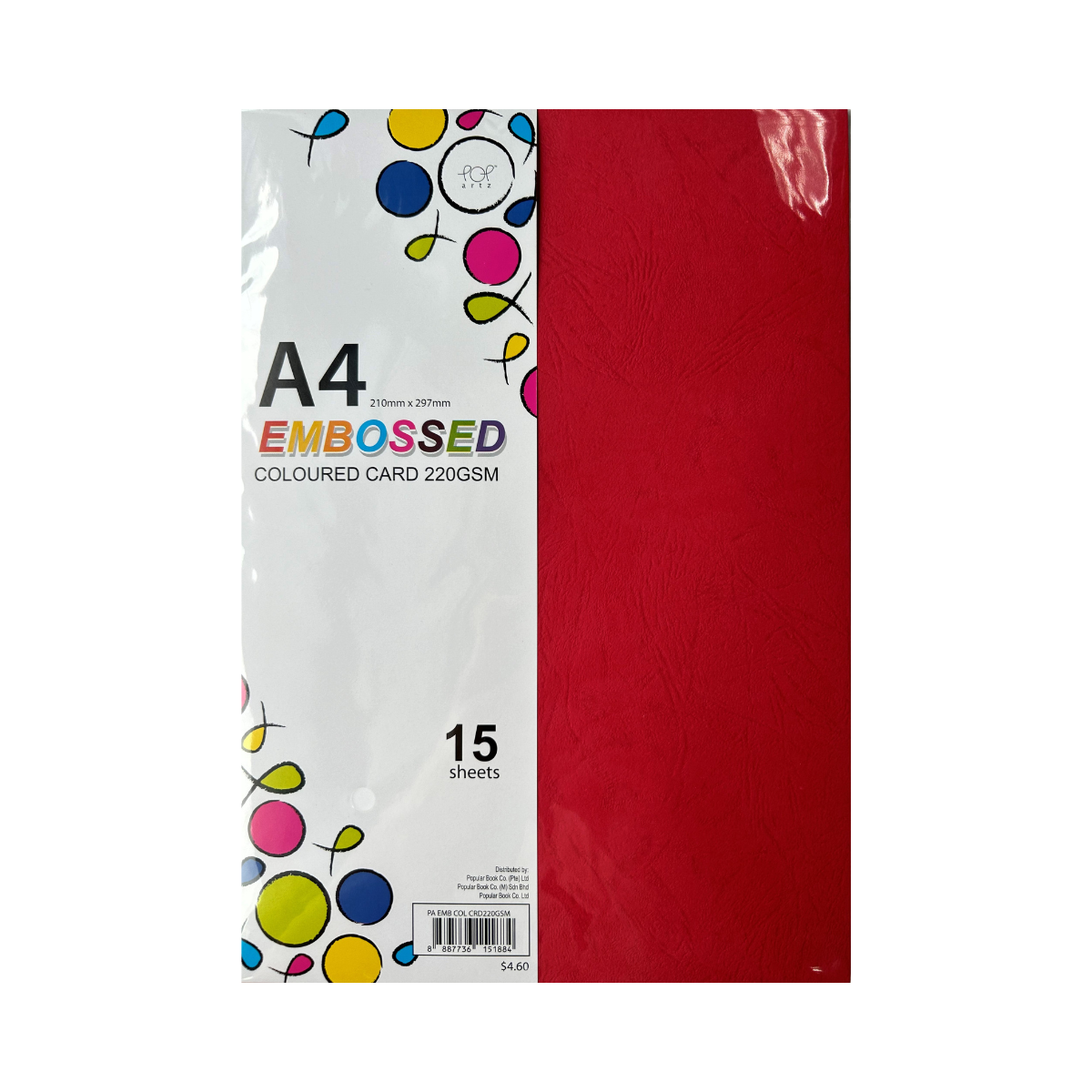 POP Artz Embossed Coloured Card 220 GSM