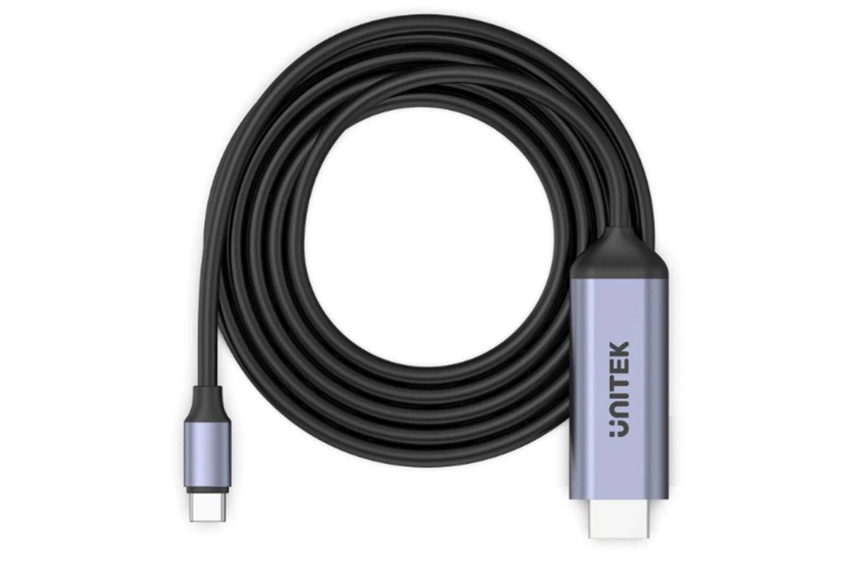 Unitek V1423B USB-C to HDMI Cable - 1.8m - Black + Grey Up to 8K 60Hz - HDCP2.3