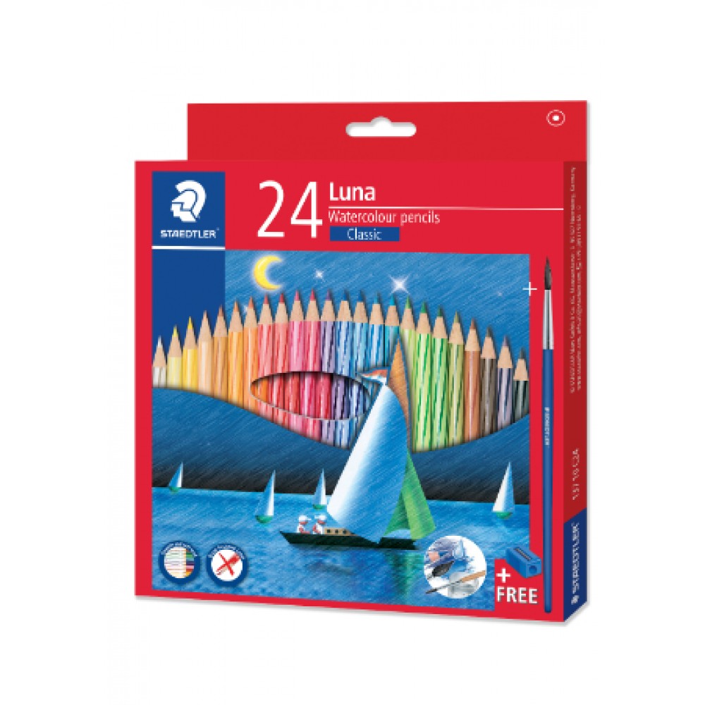 STAEDTLER LUNA WATERCOLOUR PENCILS - 24 COL