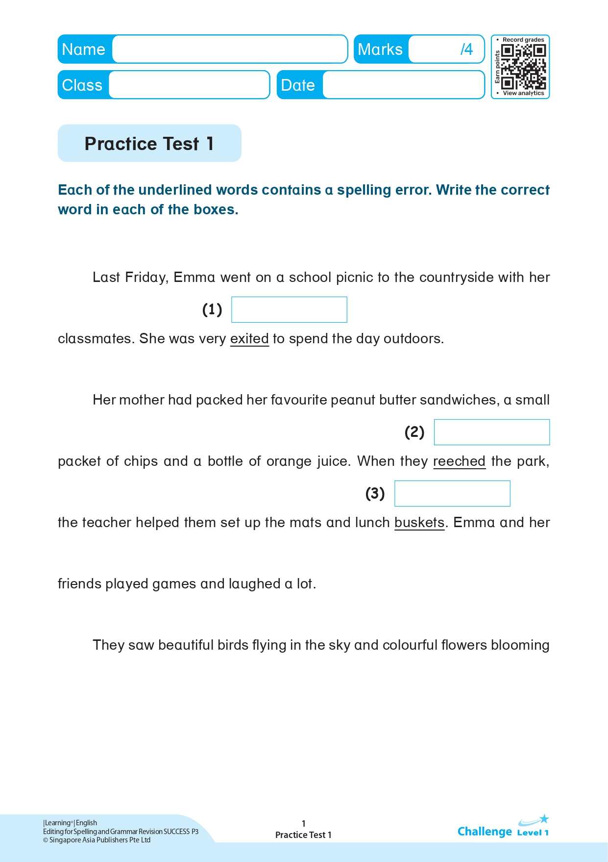  LEARNING+ ENGLISH EDITING for Spelling and Grammar Revision SUCCESS Primary 3
