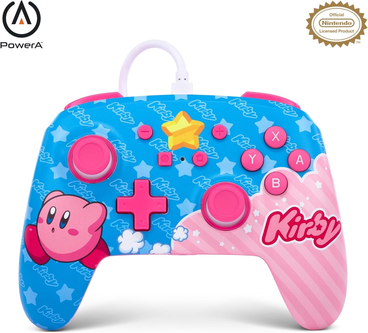 PowerA Enhanced Wired Controller for Nintendo Switch - Kirby (Officially Licensed)
