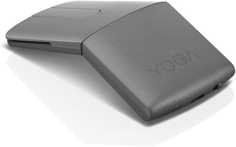 Lenovo Yoga Mouse with Laser Presenter, 2.4GHz Wireless Nano Receiver & Bluetooth 5.0, Award-Winning Ergonomic V-Shape, Adjustable 1600 DPI, Optical Mouse, GY50U59626, Iron Grey, gray