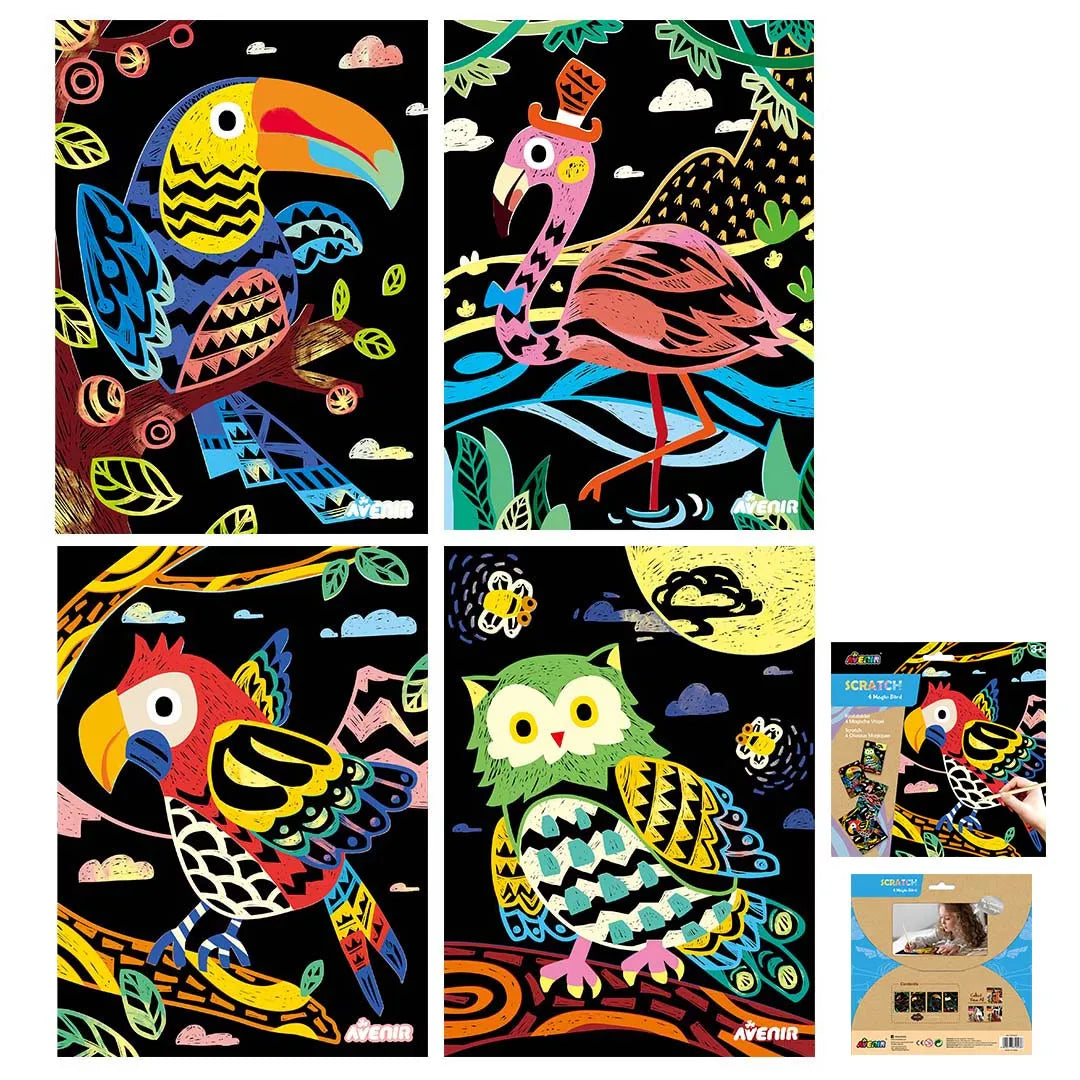 AVENIR SCRATCH ART MAGIC BIRDS