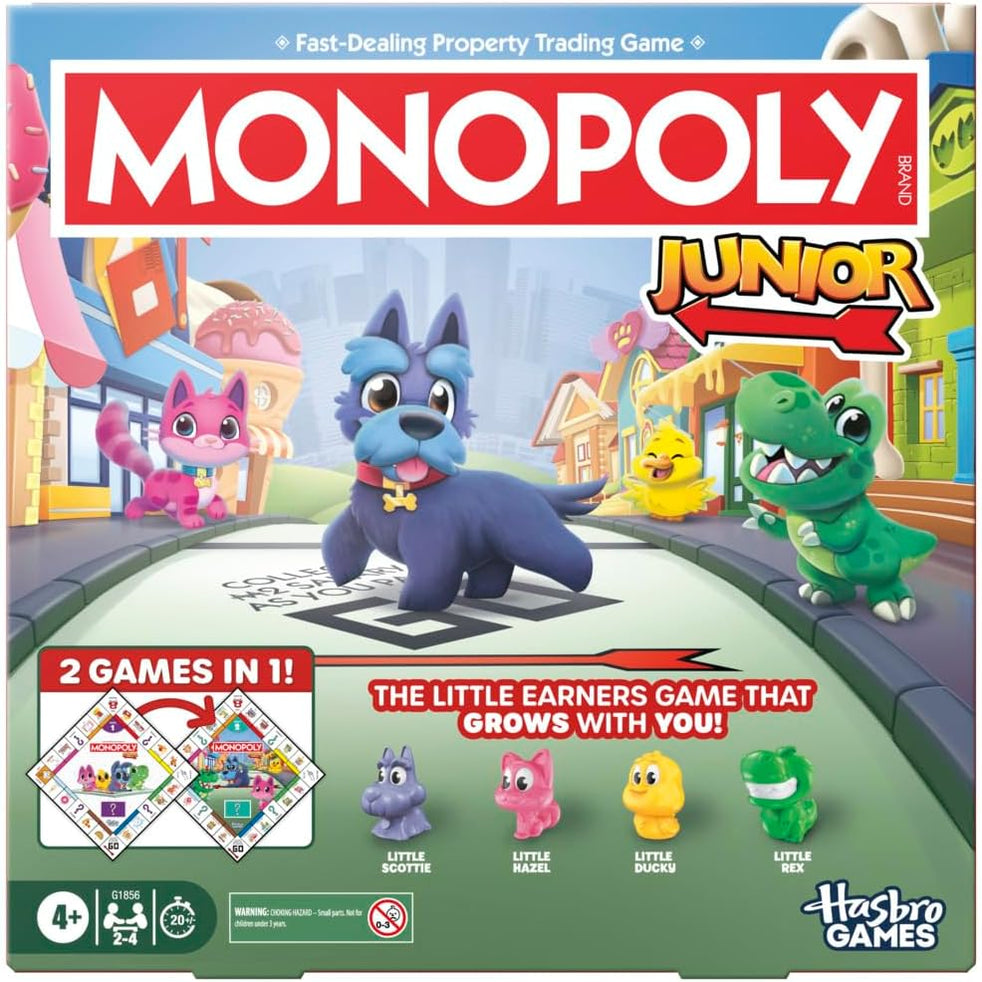 HASBRO GAMES MONOPOLY JUNIOR BOARD GAME 2 IN 1