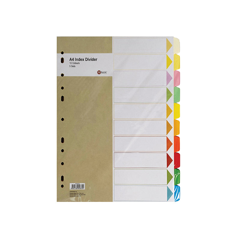 POP BAZIC 10-colour Paper Index A4 5 Sets