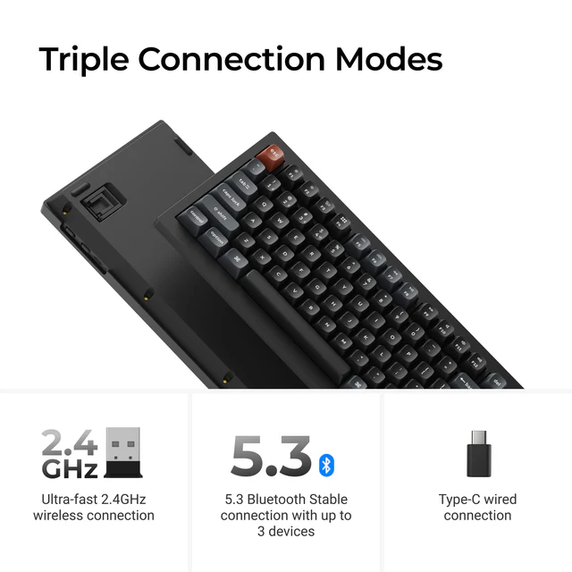 Keychron V1 Ultra 8K Wireless Custom Mechanical Keyboard - Brown