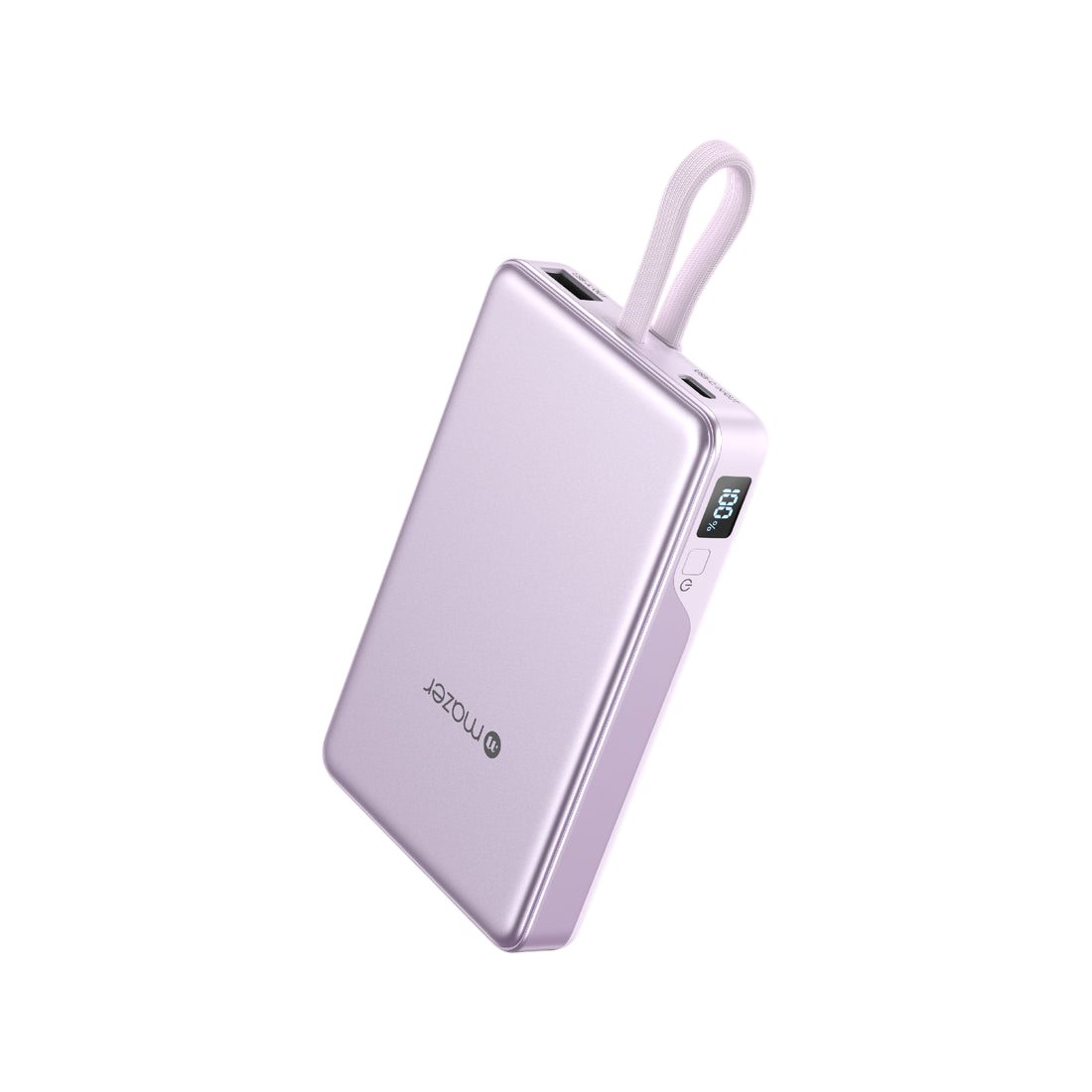 Mazer PowerCharge Link 10,000mAh PD/PPS 35W (Built-in USB-C Cable) Power Bank (CCC + QR) - Lavender