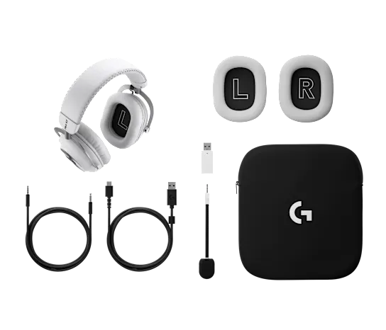 Logitech PRO X3 LIGHTSPEED LIGHTSPEED Wireless 7.1 Gaming Headset with Bluetooth - White