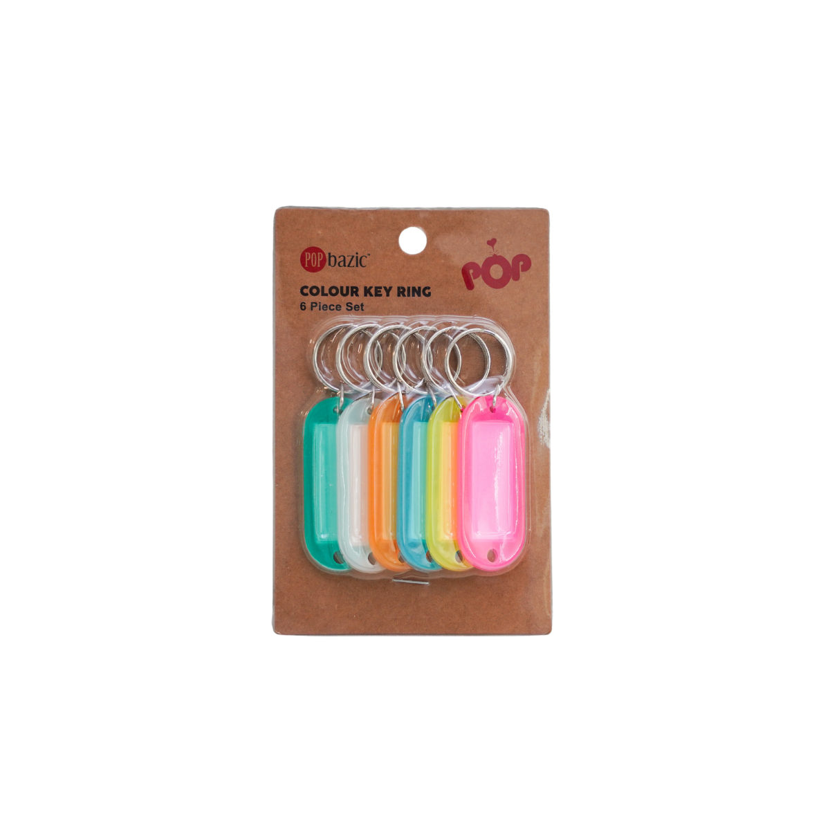 Pop Bazic 6's Mixed Colour Key Ring 