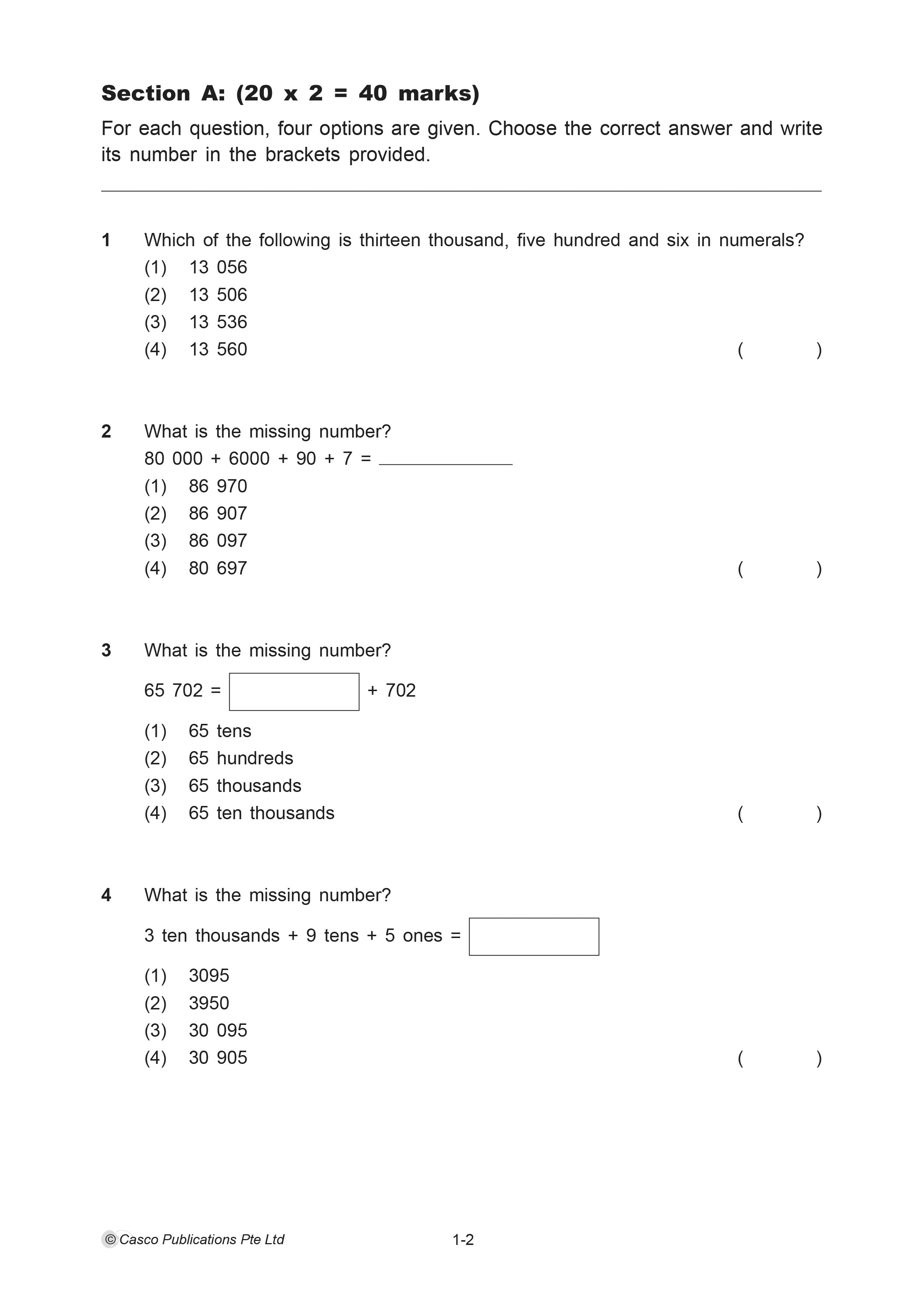 Primary 4 Exam Questions Topical Maths (Pack) - 2nd Edition