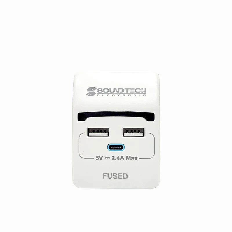 SoundTeoh PP-52U 2 USB-A + 1 USB-C SMART Ports Adaptor