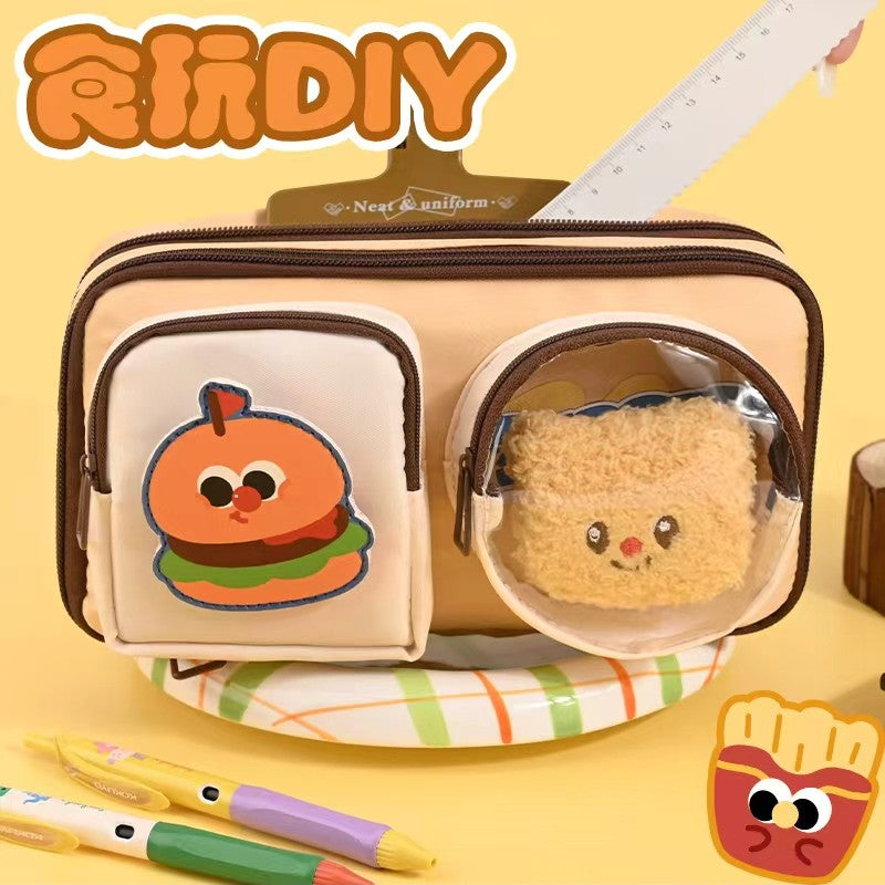Canvas Pencil Case With 3 Patchs 2503