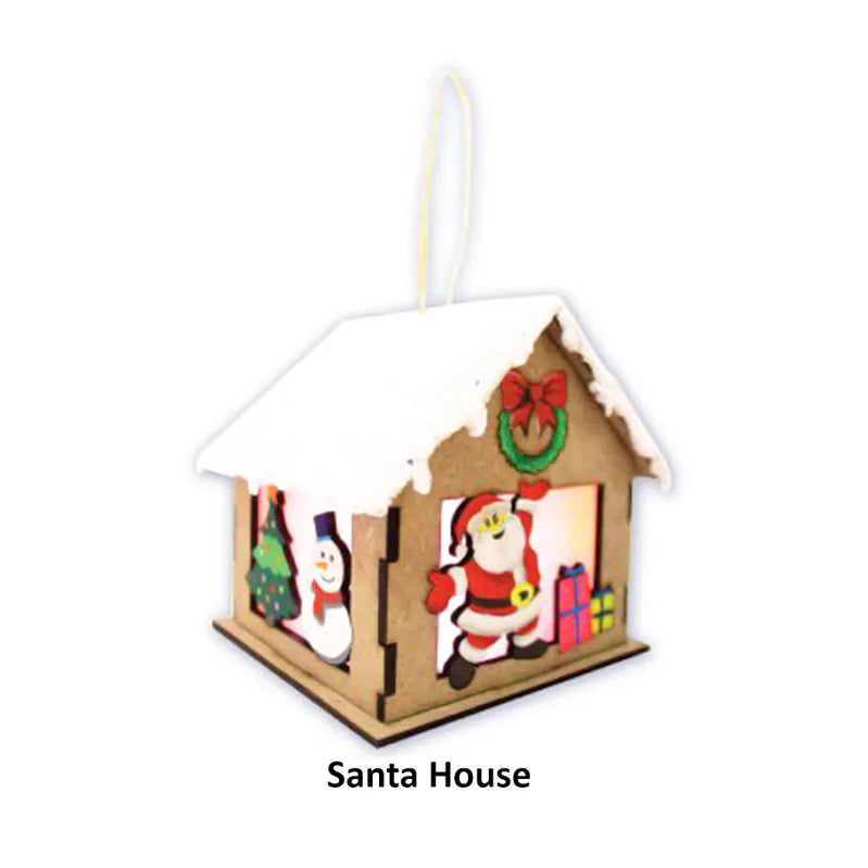 KS XMAS HOUSE LANTERN KIT SANTA SNOWMAN