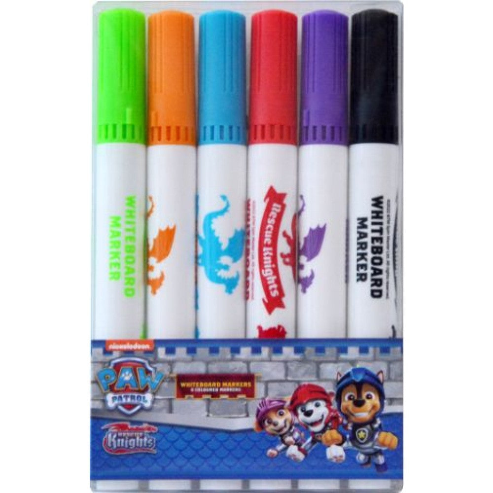 PAW PATROL WHITEBOARD MARKER SET 6 COLOUR SET