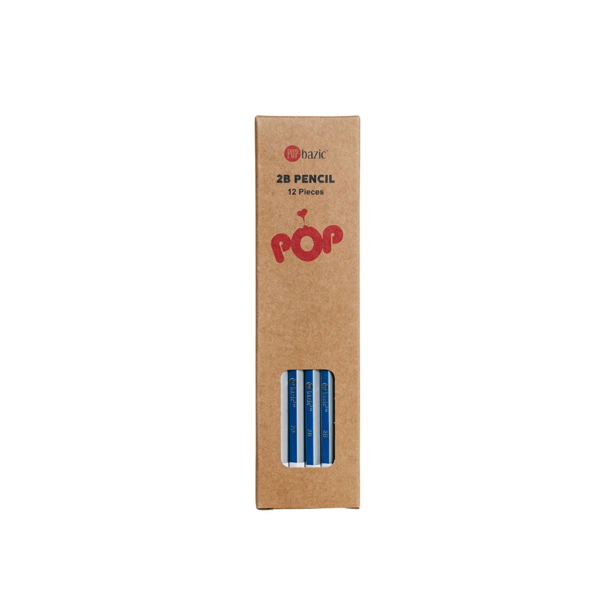 Pop Bazic 2B Pencils 1107 Blue/Silver (12-Pieaces)