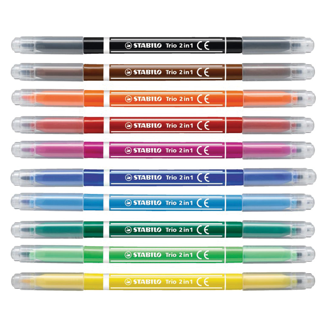 STABILO 222/10-01 TRIO 2 IN 1 FIBRE PEN