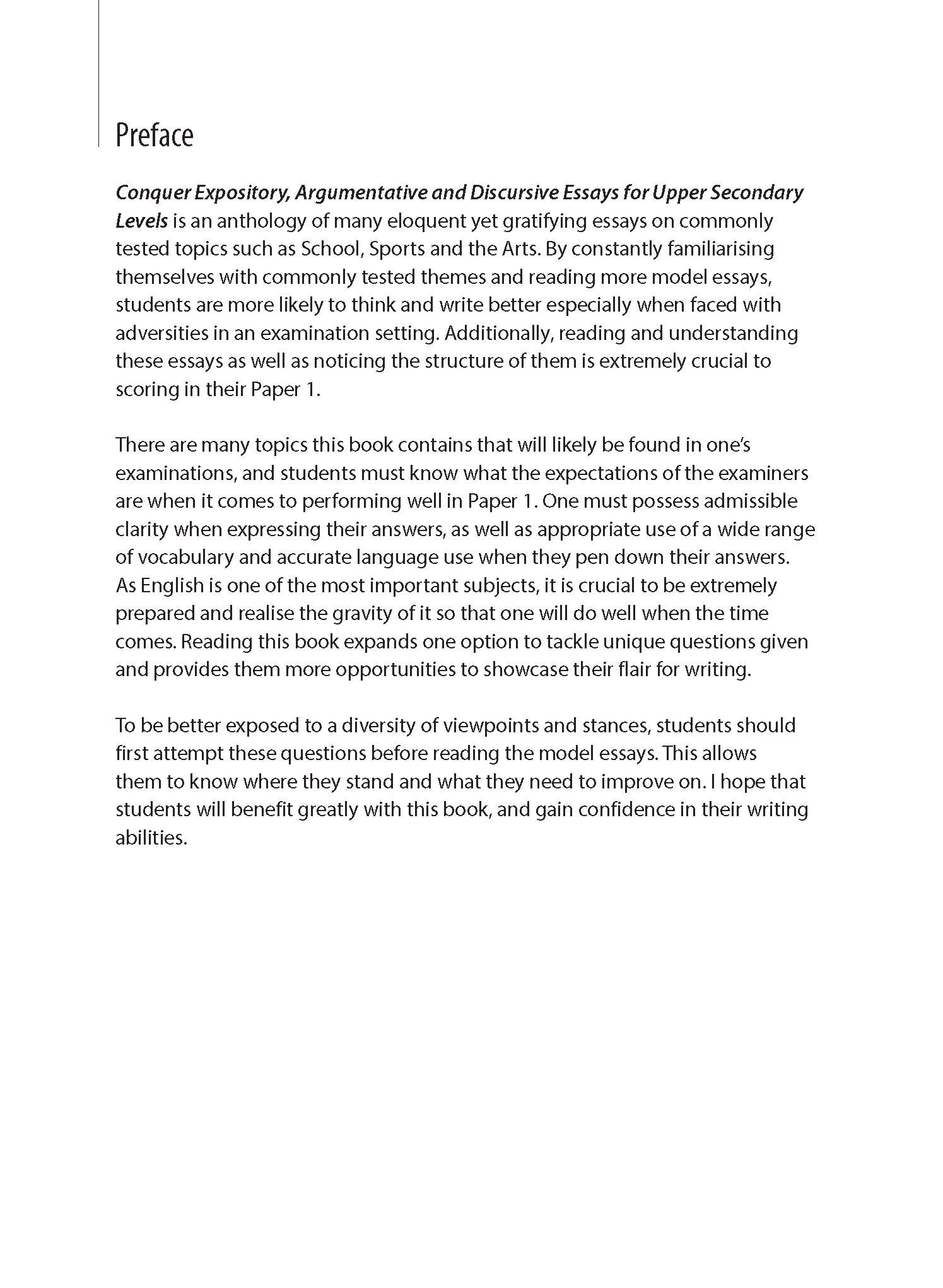 Upper Secondary Conquer Expository, Argumentative and Discursive Essays