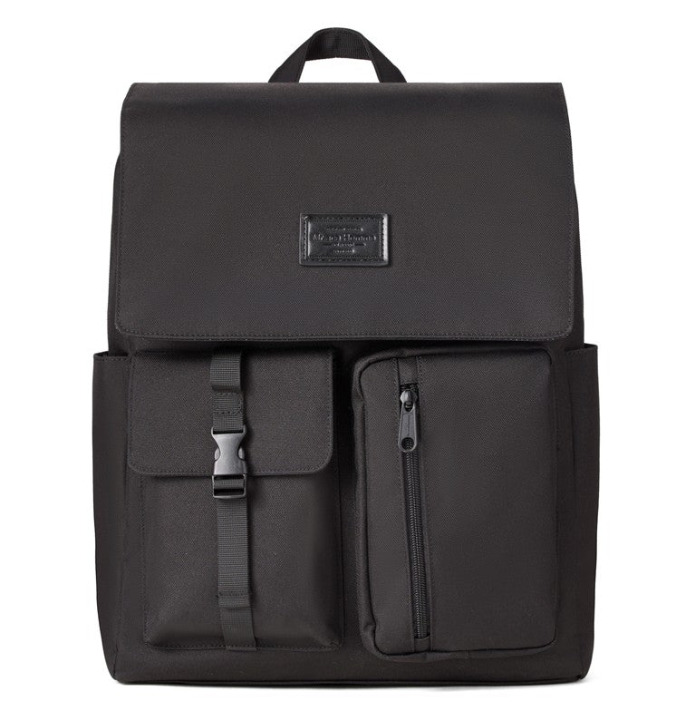  Mr. Ace Dual Pocket Flap Backpack (Black) 