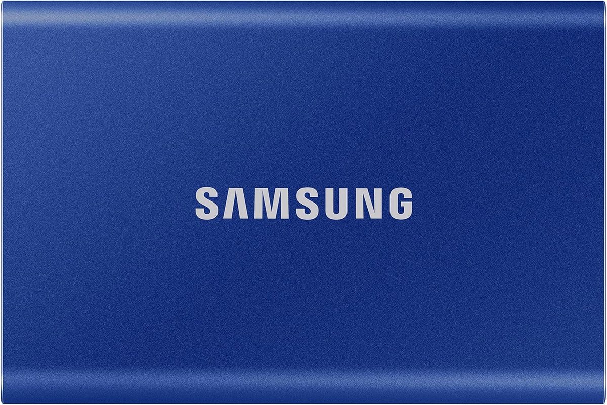 SAMSUNG MU-PC1T0H/WW T7 USB 3.2 Portable Solid State Drive, 1TB, Indigo Blue