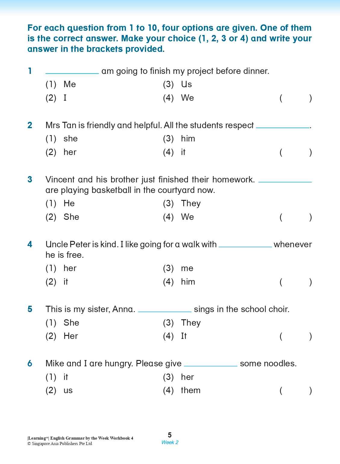  Learning+ English Grammar by the Week Workbook 4
