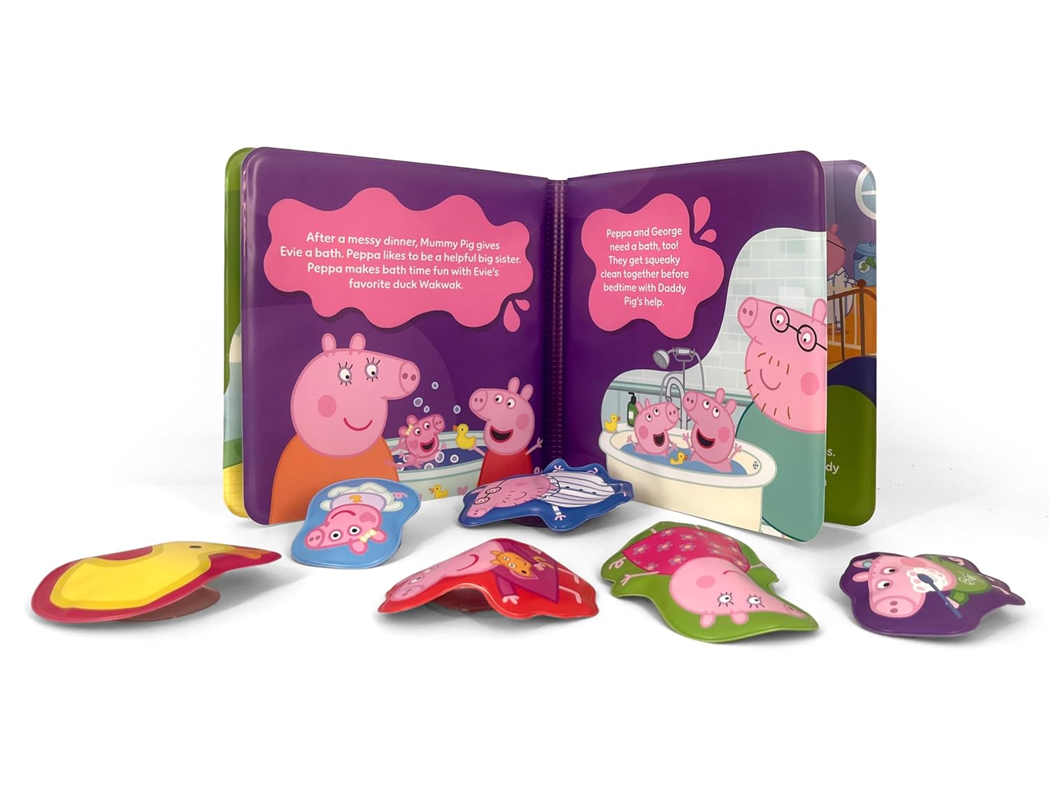 Peppa Pig Bath Time Books - Activity Books For Kids (6 Padded Suction Cups, 1 Mesh Bag) Bath Book – Picture Book