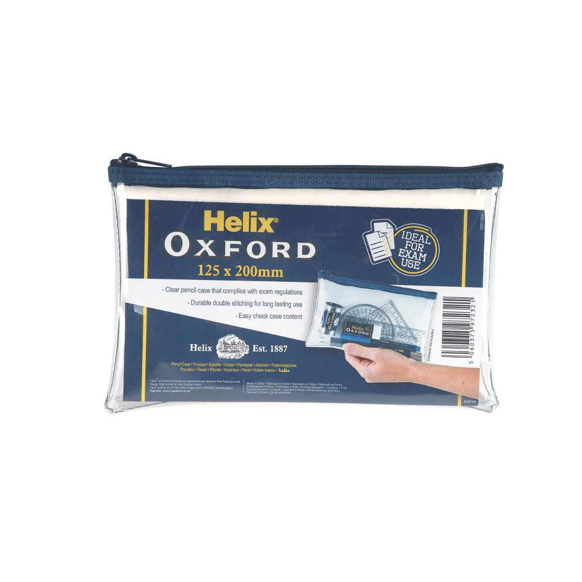 Oxford PVC Clear Pencil Case 125x200mm
