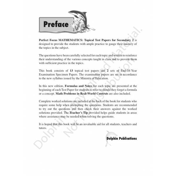 Secondary 2 Perfect Focus Mathematics Topical Test Papers - Revised Edition 2021