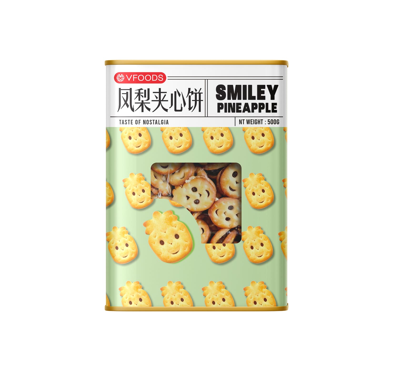 Vfoods Mini Tin-smiley Pineapple 500gx12