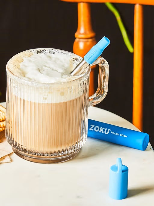 Zoku Two Tone Pocket Straw - Blue