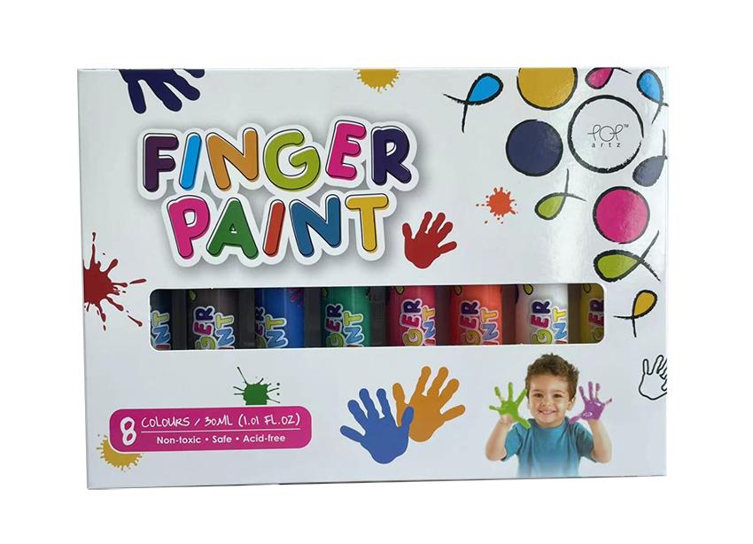 POP Artz Finger Paint 30ml 8 Colours Set