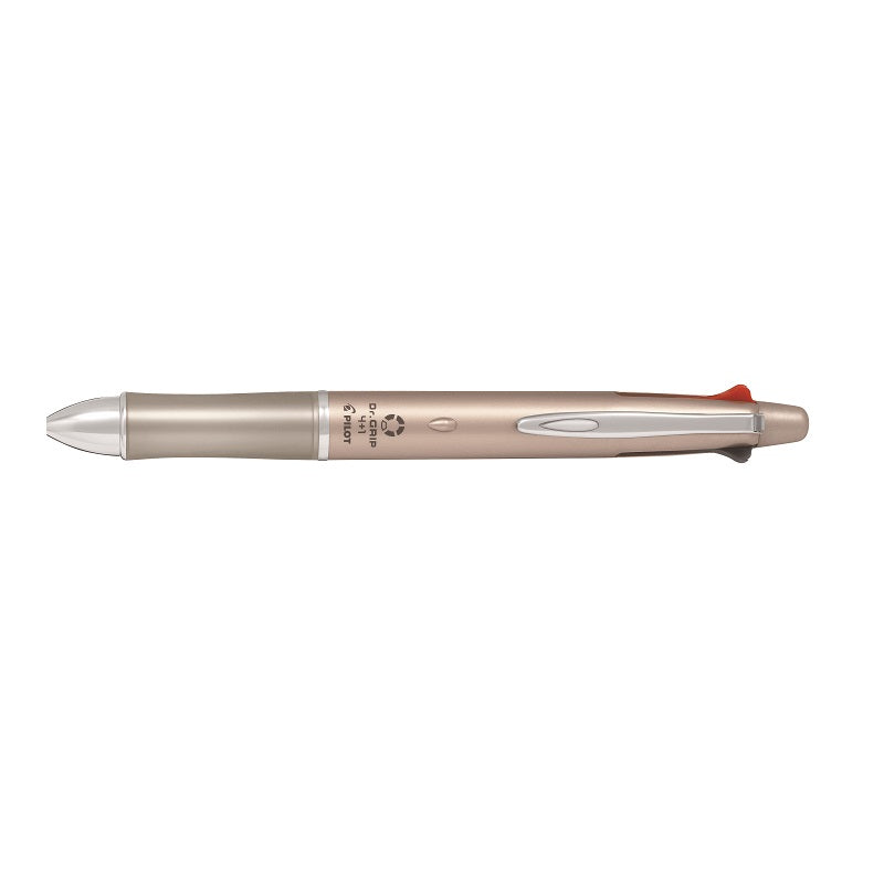 PILOT DR. GRIP MULTI-FUNCTION 4+1 - 4-COLOR BALLPOINT PEN + 0.5MM MECHANICAL PENCIL, CHAMPAGNE GOLD