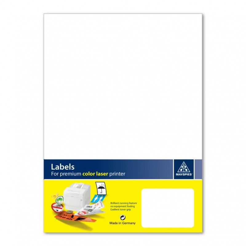 MAYSPIES LABEL 28MM RD WHITE GLOSSY 5'S
