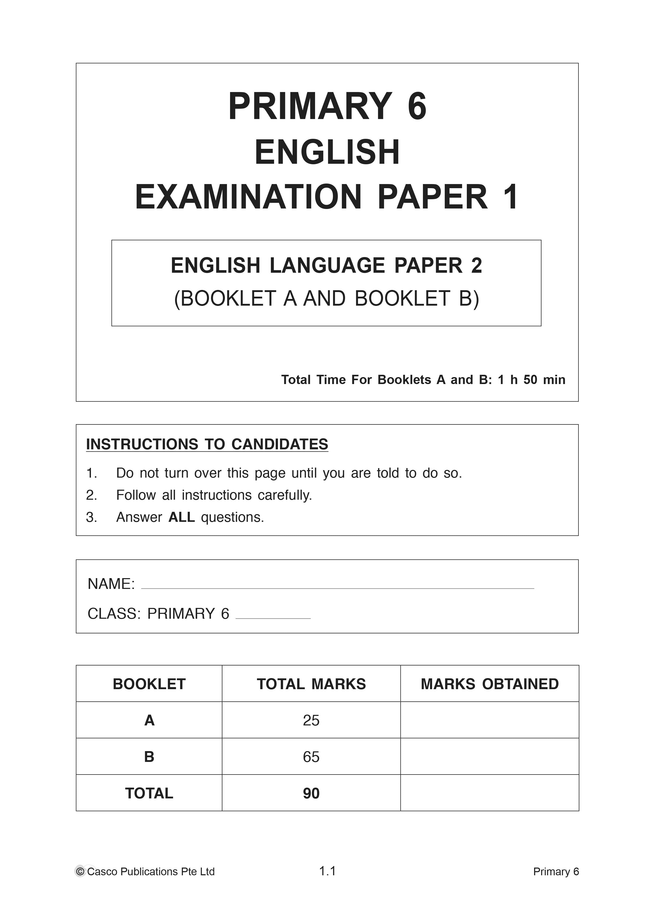 English Examination Papers Primary 6 PSLE (Pack) - 2nd Edition