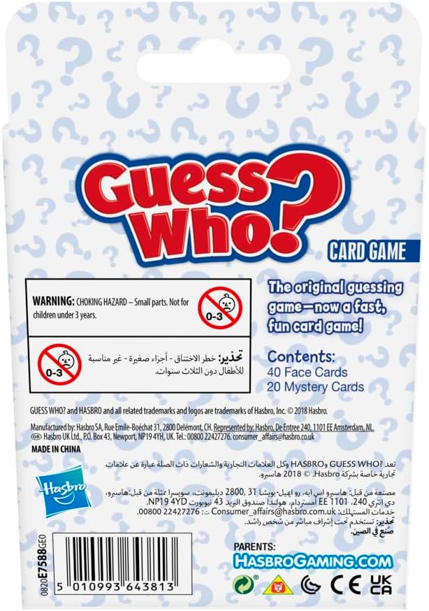 HASBRO GAMING CLASSIC CARD GAME GUESS WHO
