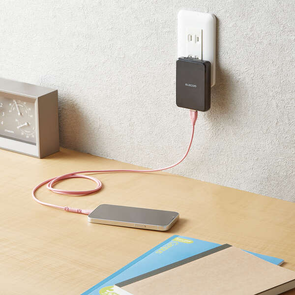 Elecom Easy Grip USB-A to Lightning Cable 1m Pink