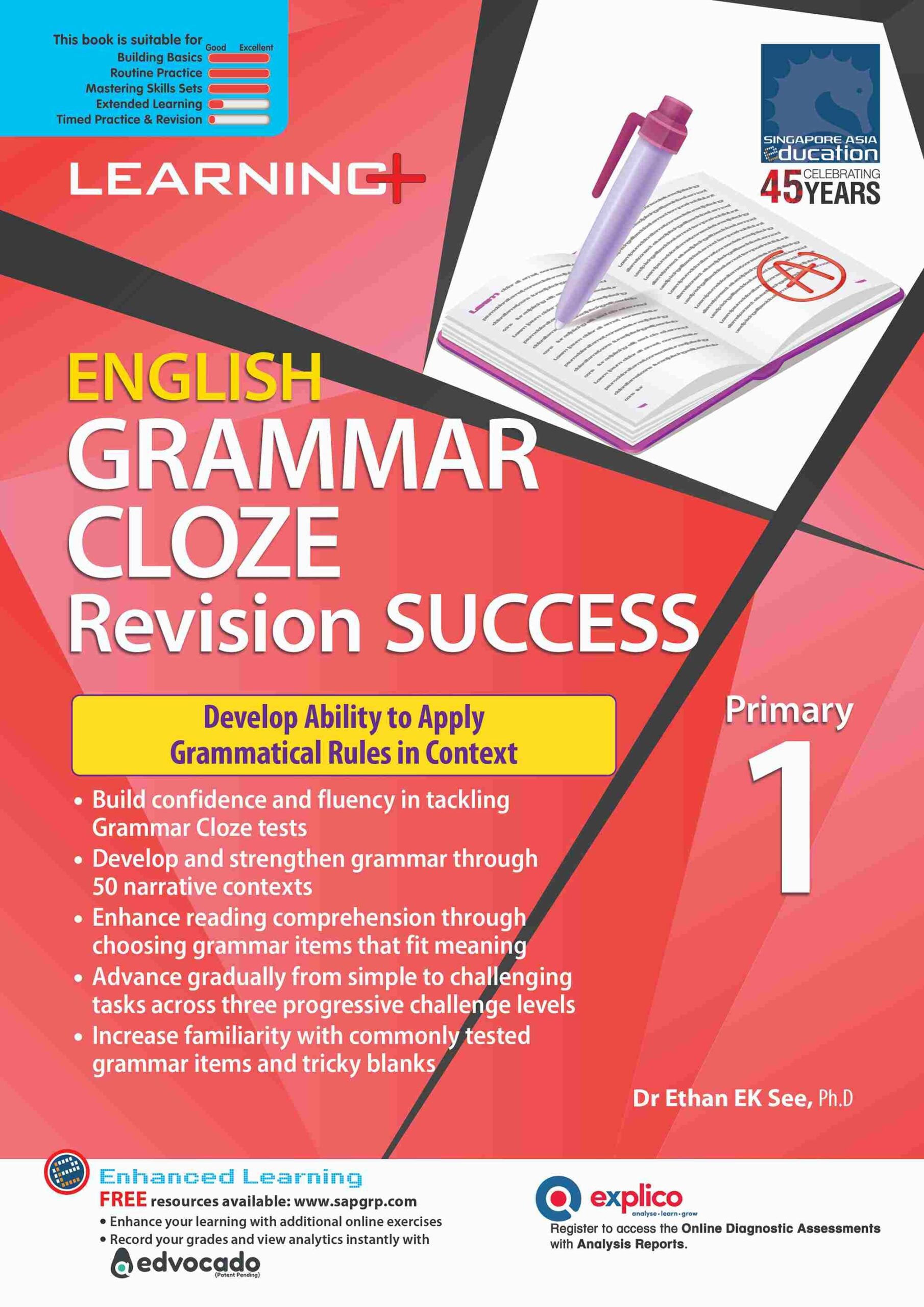 LEARNING+ ENGLISH GRAMMAR CLOZE Revision Success Primary 1