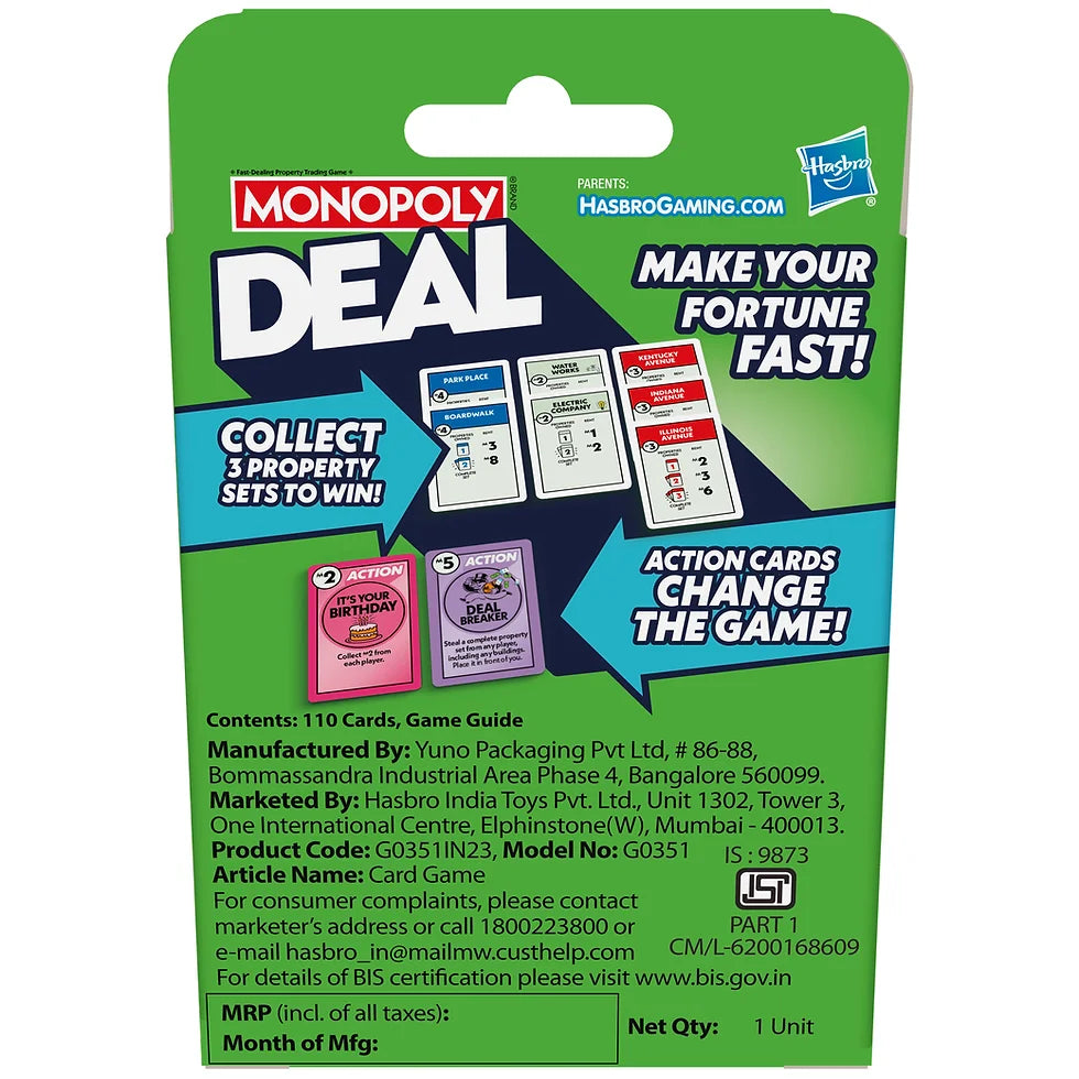 Monopoly Deal Refresh Card Game