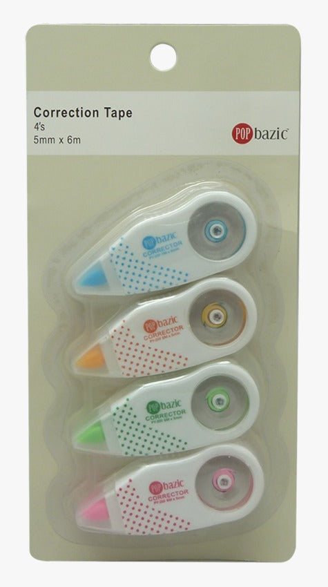 POP BAZIC Correction Tape 5mm x 6m 4's